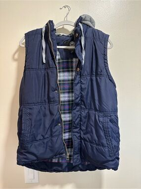 Weatherproof Navy Blue Quilted Hooded Vest